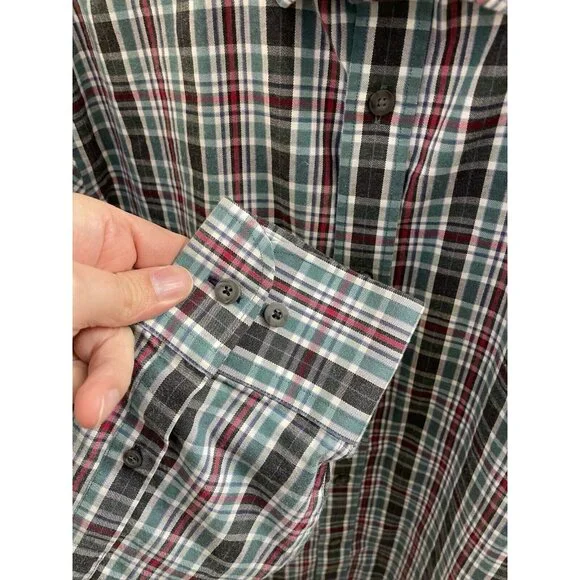 Untuckit Tarcento Mens XL  Slim Wf Shirt Long Sleeve Blue/Green Plaid Button Up - Picture 6 of 10